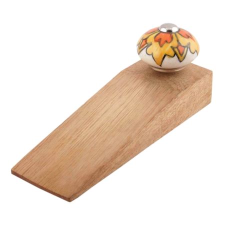 Mustard Ceramic Flower Door Stopper